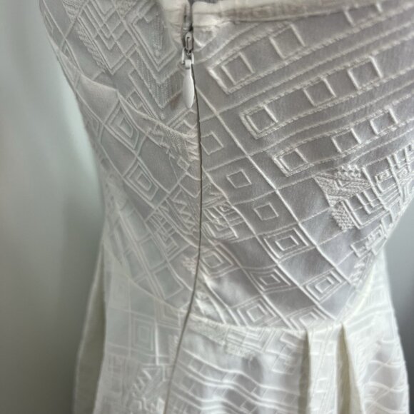 PARKER White Textured Cutout Fit&Flare Mini Dress Rave CyberGoth MSRP $265 Sz S - Picture 7 of 14